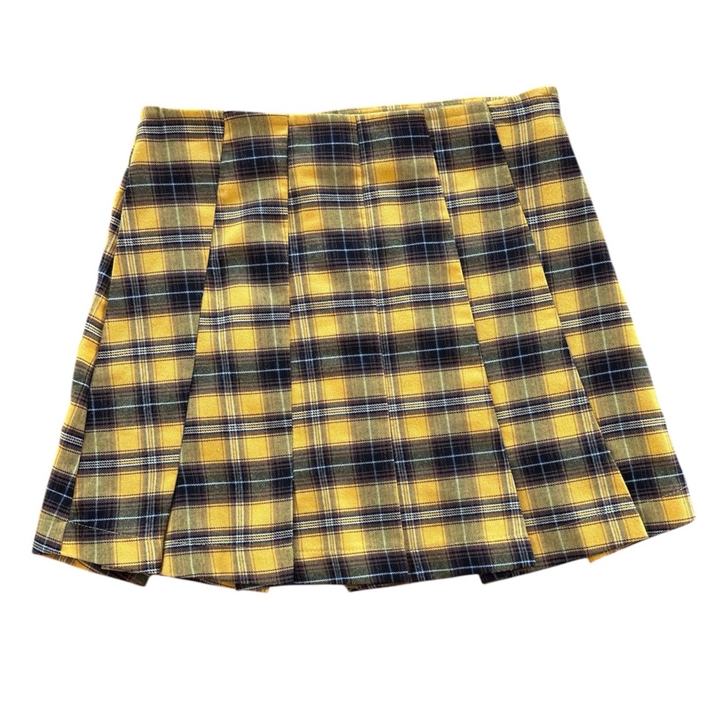 Plaid Yellow and Black Mini Skirt cheerleader varsity Cher clueless style XS